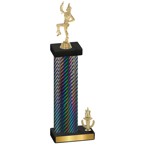 Accented Single Black Carbon Fiber Victory Majorette Trophy