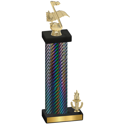 Accented Single Black Carbon Fiber Victory Music Trophy