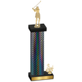 Accented Single Black Carbon Fiber Third Place Golf Trophy