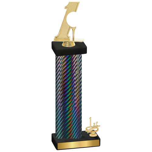 Accented Single Black Carbon Fiber First Place Golf Trophy