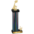 Accented Single Black Carbon Fiber Third Place Golf Trophy