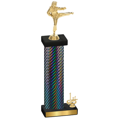 Accented Single Black Carbon Fiber First Place Karate Trophy