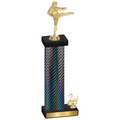 Accented Single Black Carbon Fiber Second Place Karate Trophy