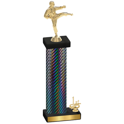 Accented Single Black Carbon Fiber First Place Karate Trophy