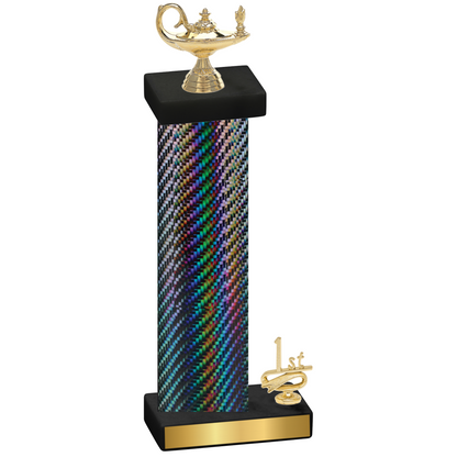 Accented Single Black Carbon Fiber First Place Academics Trophy