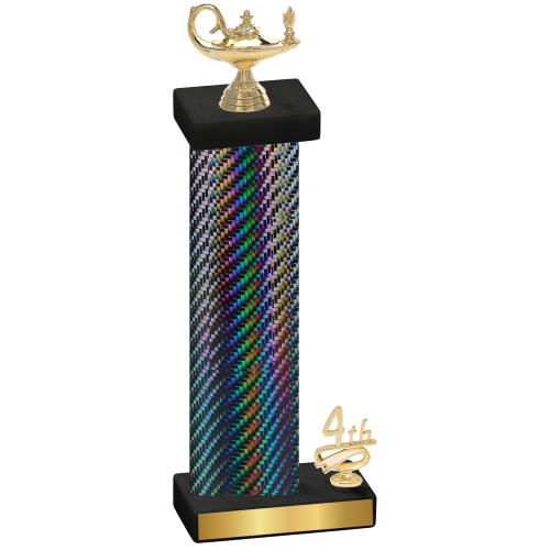 Accented Single Black Carbon Fiber Fourth Place Academics Trophy