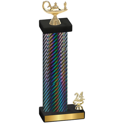 Accented Single Black Carbon Fiber Year Academics Trophy