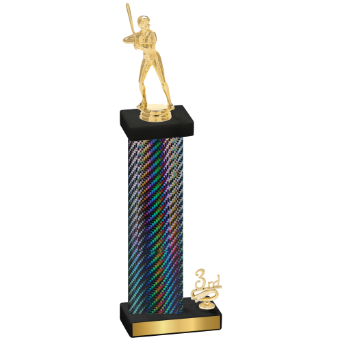 Accented Single Black Carbon Fiber Third Place Softball Trophy