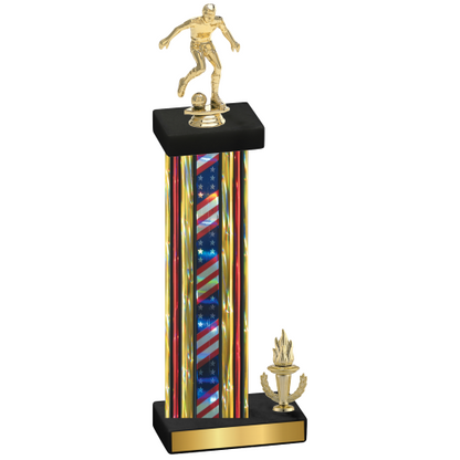 Accented Single Flag USA Victory Soccer Trophy