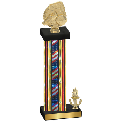 Accented Single Flag USA Victory Soccer Trophy