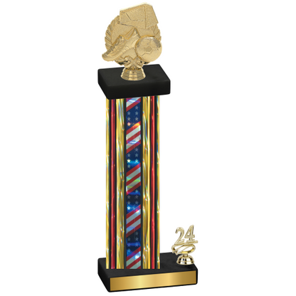 Accented Single Flag USA Year Soccer Trophy