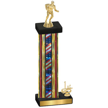 Accented Single Flag USA First Place Rugby Trophy