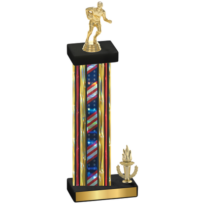 Accented Single Flag USA Victory Rugby Trophy