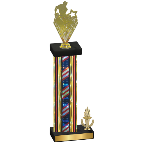 Accented Single Flag USA Victory Rugby Trophy