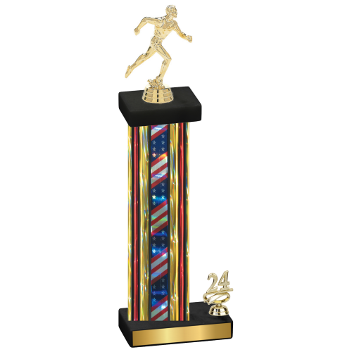 Accented Single Flag USA Year Running Trophy