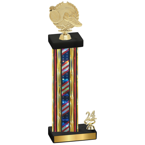 Accented Single Flag USA Year Running Trophy