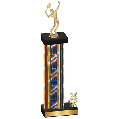 Accented Single Flag USA Year Tennis Trophy