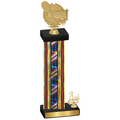 Accented Single Flag USA Third Place Tennis Trophy
