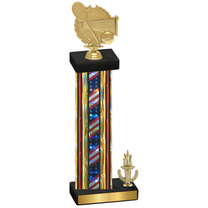 Accented Single Flag USA Victory Tennis Trophy