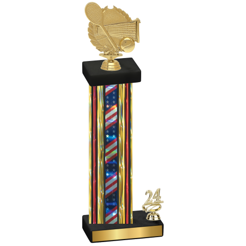 Accented Single Flag USA Year Tennis Trophy