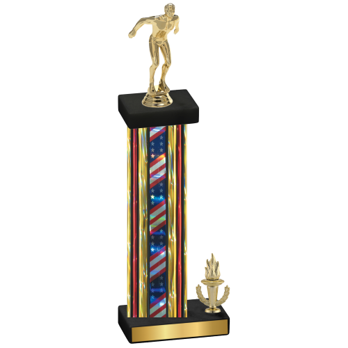 Accented Single Flag USA Victory Swimming Trophy