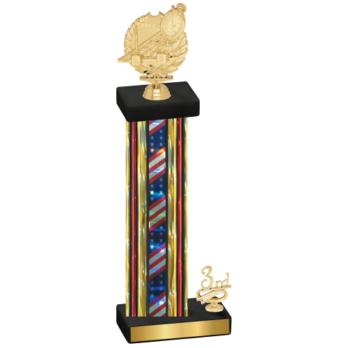 Accented Single Flag USA Third Place Swimming Trophy