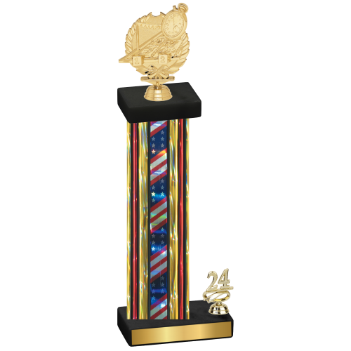 Accented Single Flag USA Year Swimming Trophy