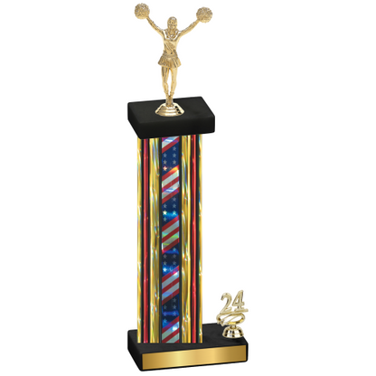 Accented Single Flag USA Year Cheerleading Trophy