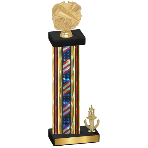 Accented Single Flag USA Victory Cheerleading Trophy