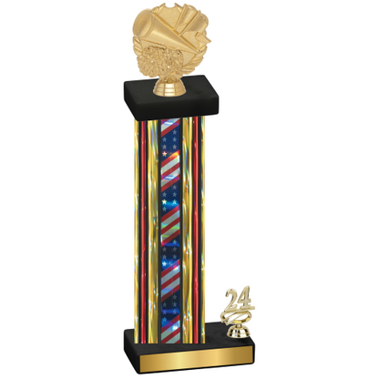 Accented Single Flag USA Year Cheerleading Trophy