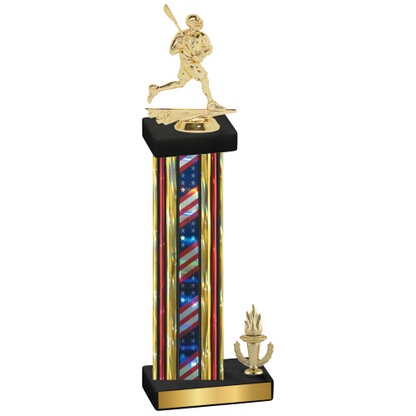 Accented Single Flag USA Victory Lacrosse Trophy