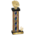 Accented Single Flag USA Fourth Place Basketball Trophy