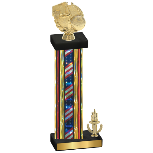 Accented Single Flag USA Victory Basketball Trophy