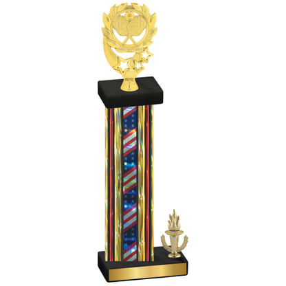 Accented Single Flag USA Victory Pickleball Trophy