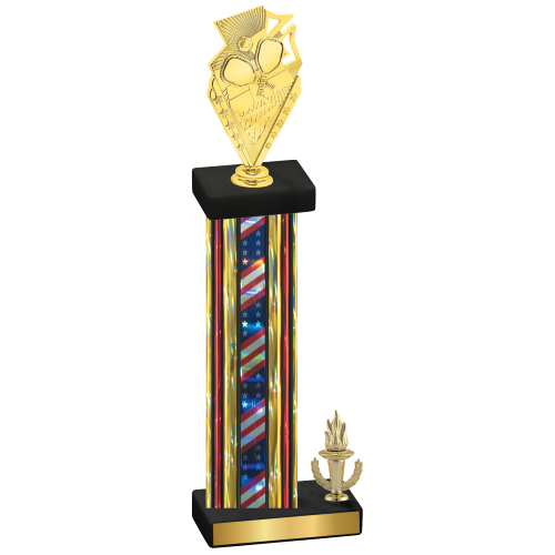 Accented Single Flag USA Victory Pickleball Trophy