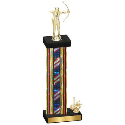 Accented Single Flag USA First Place Archery Trophy