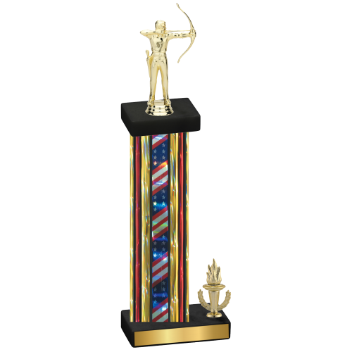 Accented Single Flag USA Victory Archery Trophy