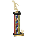 Accented Single Flag USA Fourth Place Basketball Trophy
