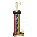 Accented Single Flag USA Second Place Archery Trophy