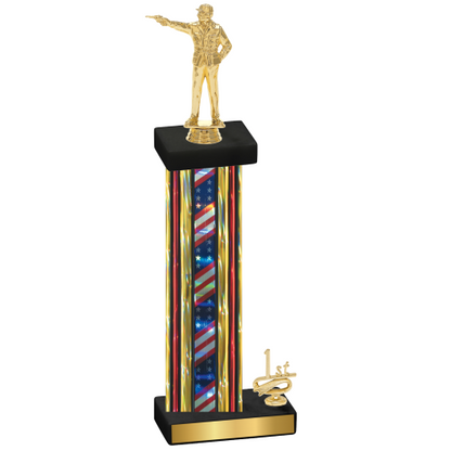 Accented Single Flag USA First Place Shooter Trophy