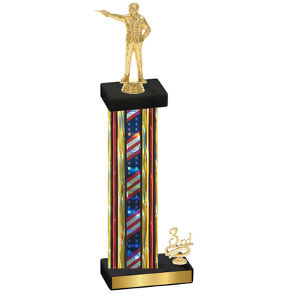 Accented Single Flag USA Third Place Shooter Trophy