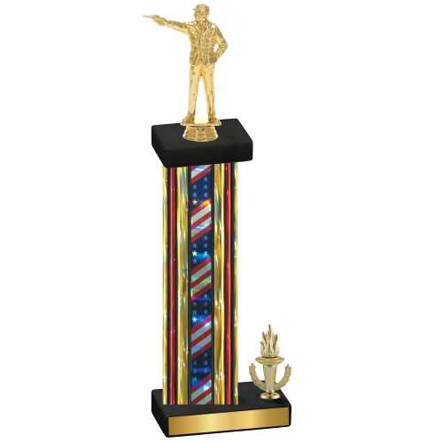 Accented Single Flag USA Victory Shooter Trophy