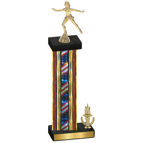 Accented Single Flag USA Victory Skater Trophy