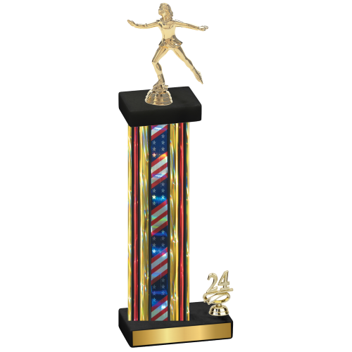 Accented Single Flag USA Year Skater Trophy