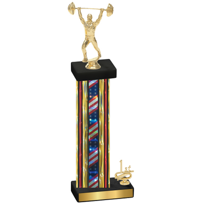 Accented Single Flag USA First Place Weights Trophy