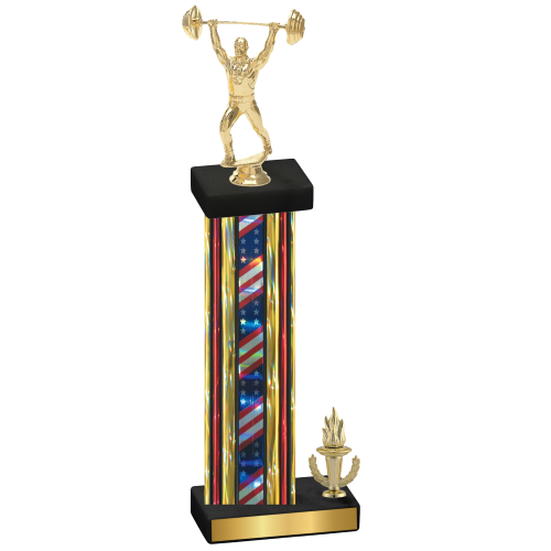 Accented Single Flag USA Victory Weights Trophy