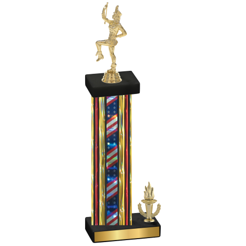 Accented Single Flag USA Victory Majorette Trophy