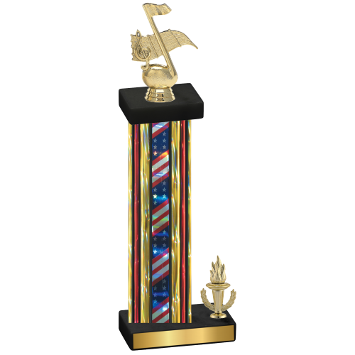 Accented Single Flag USA Victory Music Trophy