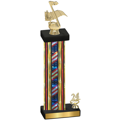 Accented Single Flag USA Year Music Trophy