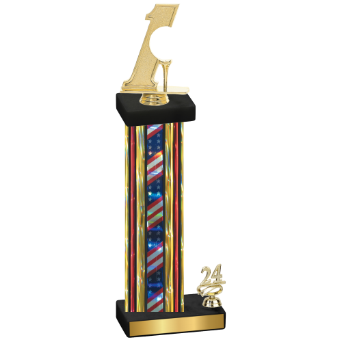 Accented Single Flag USA Year Golf Trophy